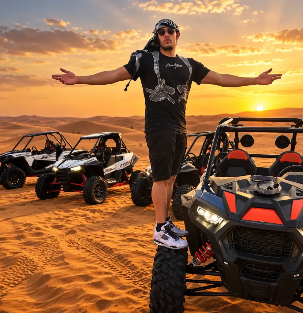 Sunset over the Dubai desert